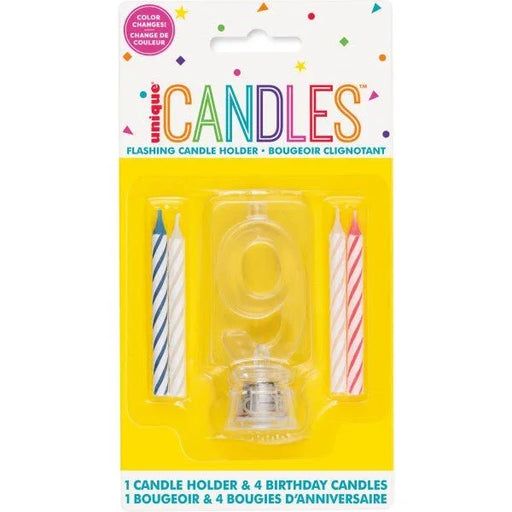 Flashing Candle Holder W/Birthday Candles 9 | 1ct - Zurchers