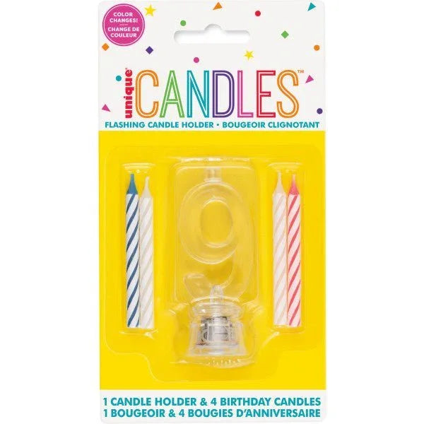 Flashing Candle Holder W/Birthday Candles 9 | 1ct - Zurchers