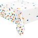 54x84in Tablecover Foil Happy Birthday Dots