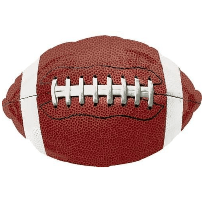 Brown football balloon with white laces on a white background