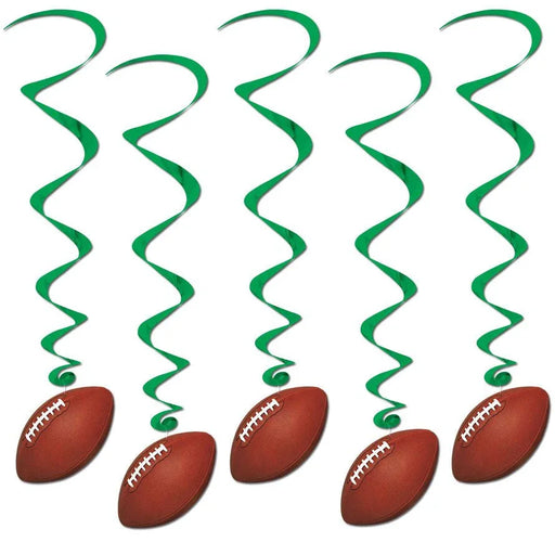 Football Hanging Swirl Decorations, 40" | 5ct - Zurchers