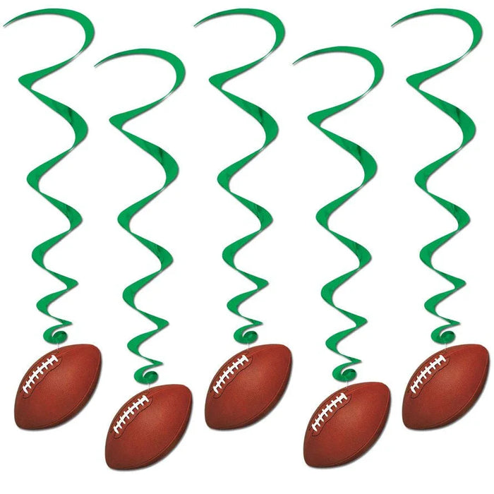 Football Hanging Swirl Decorations, 40" | 5ct - Zurchers