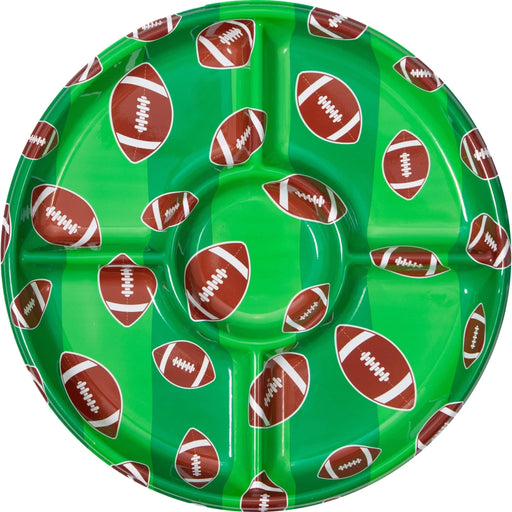 Football Plastic Compartment Tray 14.7" | 1 ct - Zurchers