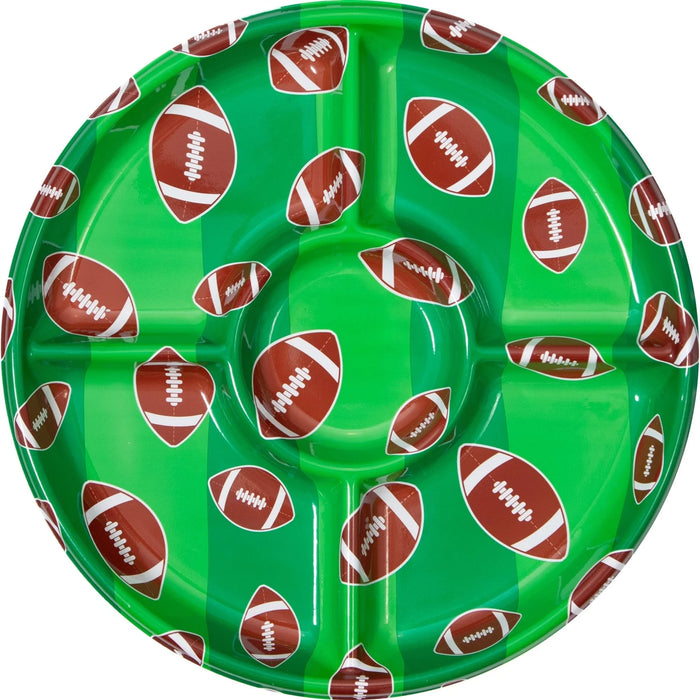 Football Plastic Compartment Tray 14.7" | 1 ct - Zurchers