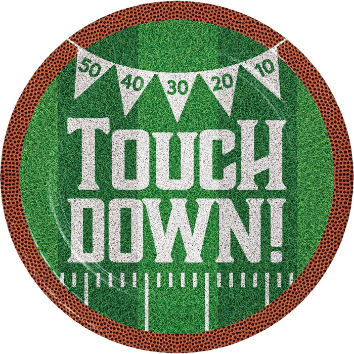 Football Tailgate Time Touch Down Paper Plates 9" | 8ct - Zurchers