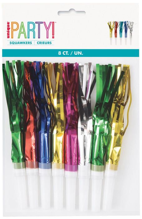 8ct fringed squawkers - party supplies