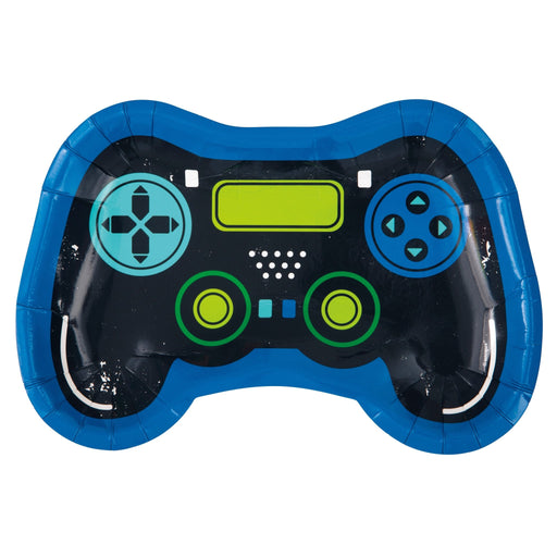 Gamer Birthday Controller Shaped Plate 9in | 8ct