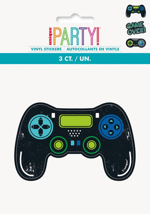 Gamer Birthday Jumbo Vinyl Stickers | 3ct