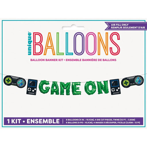 Gamer Birthday Mini Foil Balloon Banner Kit 12ft | 1ct