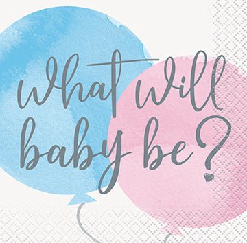 Gender Reveal Party Beverage Napkins | 16ct