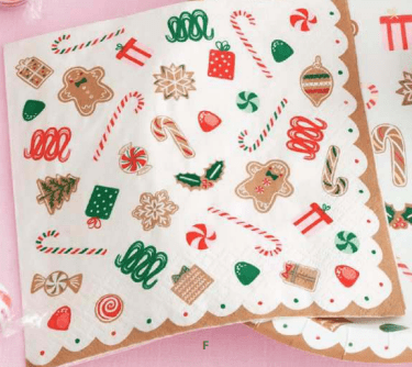 Gingerbread & Candy Christmas Napkins | 1ct - Zurchers
