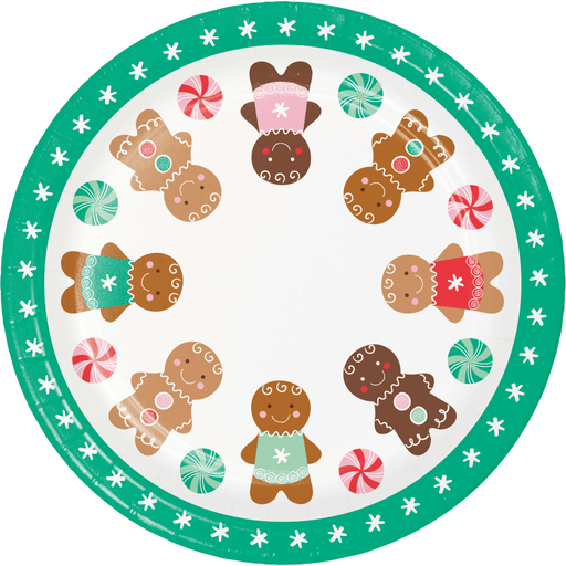 Gingerbread Plate with Peppermint Border | 1ct - Zurchers