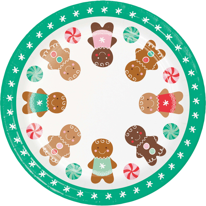 Gingerbread Plate with Peppermint Border | 1ct - Zurchers