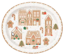 Gingerbread Village Christmas Oval Paper Platter | 1ct - Zurchers