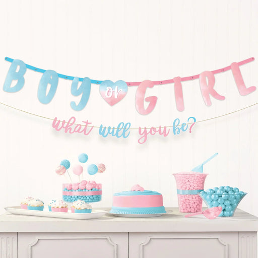 Girl or Boy? Gender Reveal Jumbo Letter Banner Kit | 1kit - Zurchers