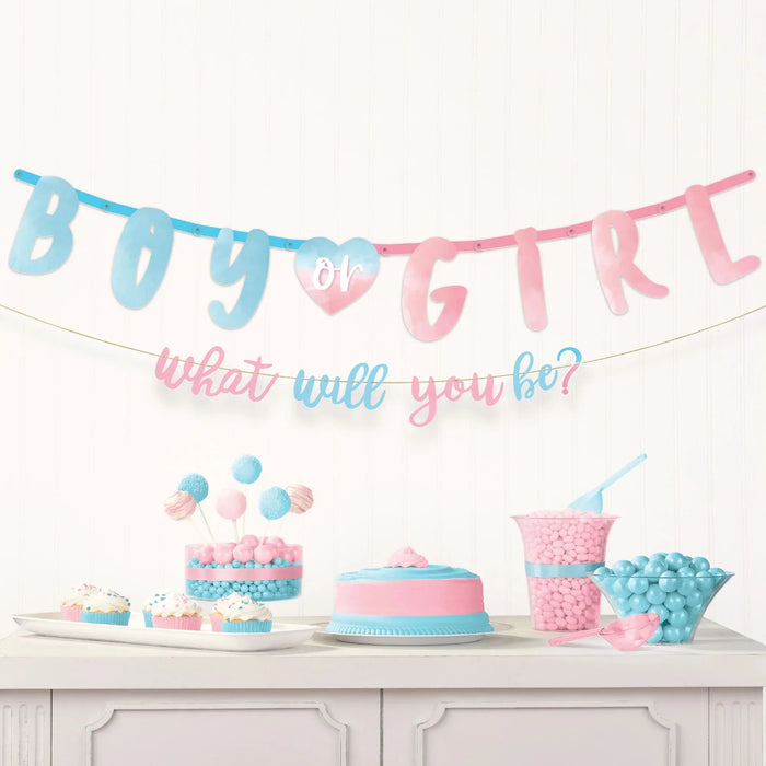Girl or Boy? Gender Reveal Jumbo Letter Banner Kit | 1kit - Zurchers