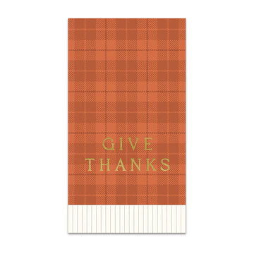 Give Thanks Plaid Dinner Napkin | 1ct - Zurchers