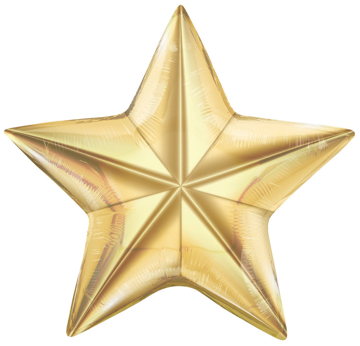 GLAMOROUS GOLD STAR MYLAR BALLOON 24" | 1CT - Zurchers
