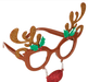Glitter Reindeer Antler Glasses with Red Nose | 1ct - Zurchers
