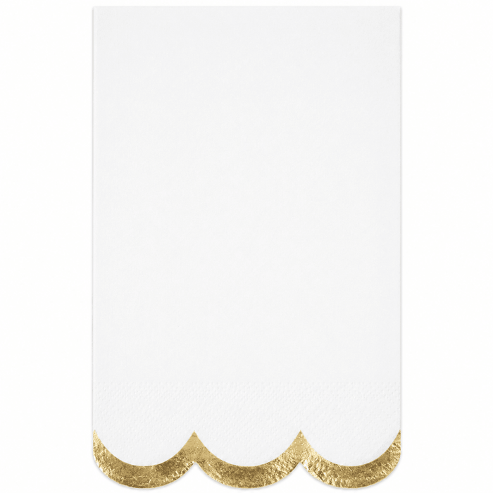 Glitter Scallop Edge Golden Garden Party Napkins | 16ct