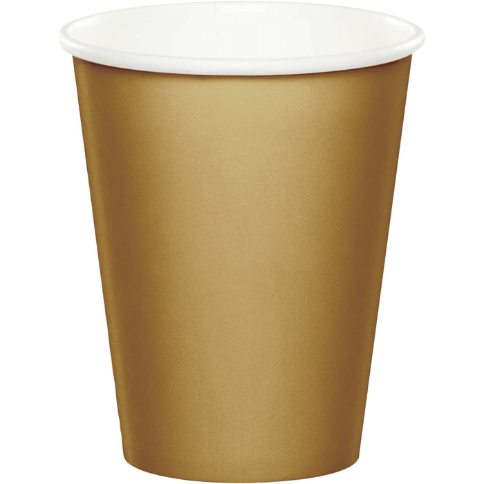 Glittering Gold 9oz Hot/Cold Cups | 1ct - Zurchers
