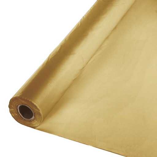 Glittering Gold Plastic Tablecover Roll 100'x40" | 1ct