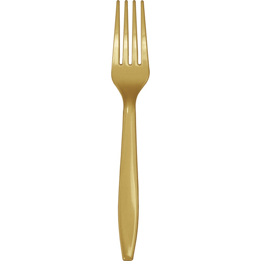 Glittering Gold Premium Plastic Forks | 24ct