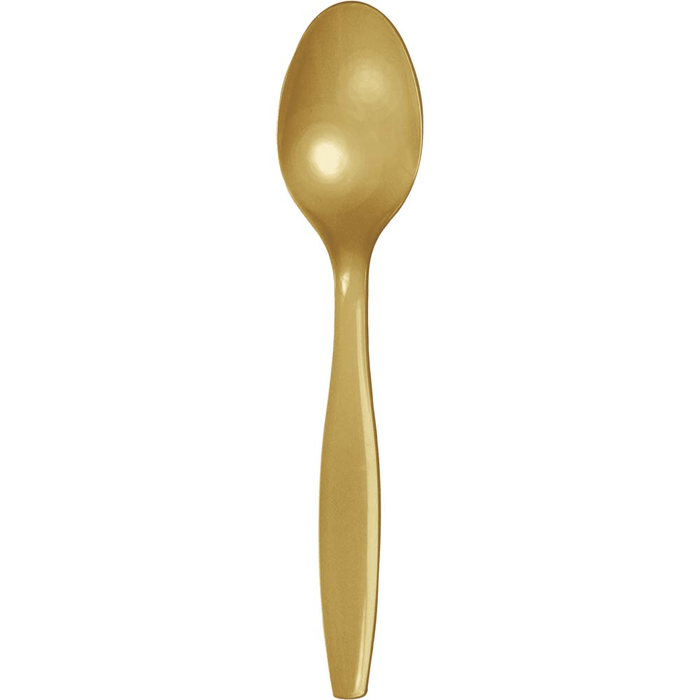 Glittering Gold Premium Plastic Spoons 24 | ct - Zurchers