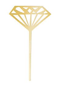 5ct Gold Diamond Cupcake Toppers - Party Supplies