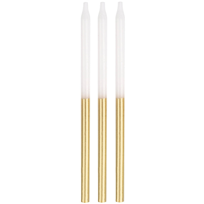 12ct 5in Gold Dipped Birthday Candles