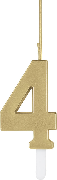 Gold Number 4 Sparkler Candle - Party Supplies