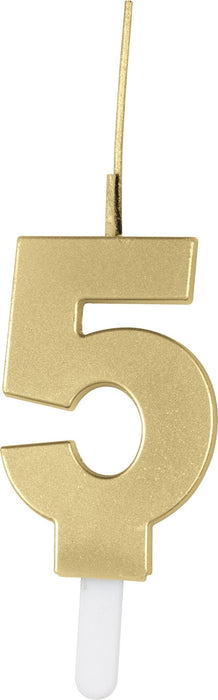 Gold Number 5 Sparkler Candle - Party Supplies