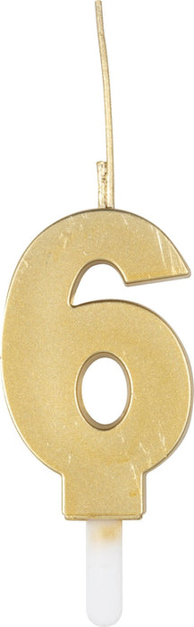 Gold Number 6 Sparkler Candle - Party Supplies
