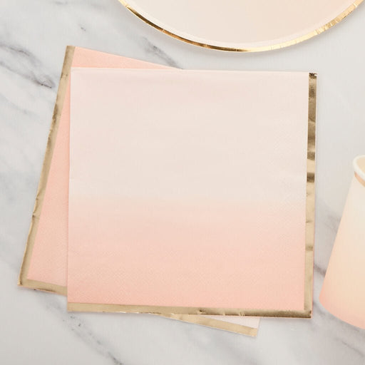 Gold Ombre Paper Napkins | 16ct