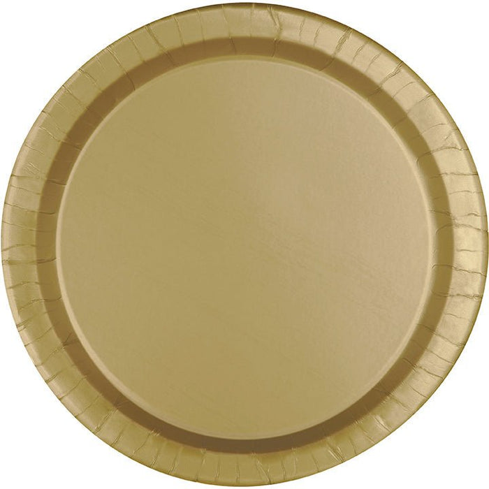 50ct 10in Paper Plate Gold - Party Supplies