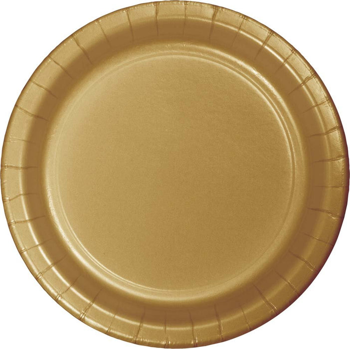10in Paper Plate Gold - Party Supplies