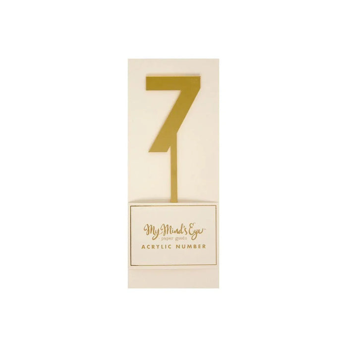 Gold Acrylic Number Cake Topper Party Pick No. 7 | 1ct - Zurchers