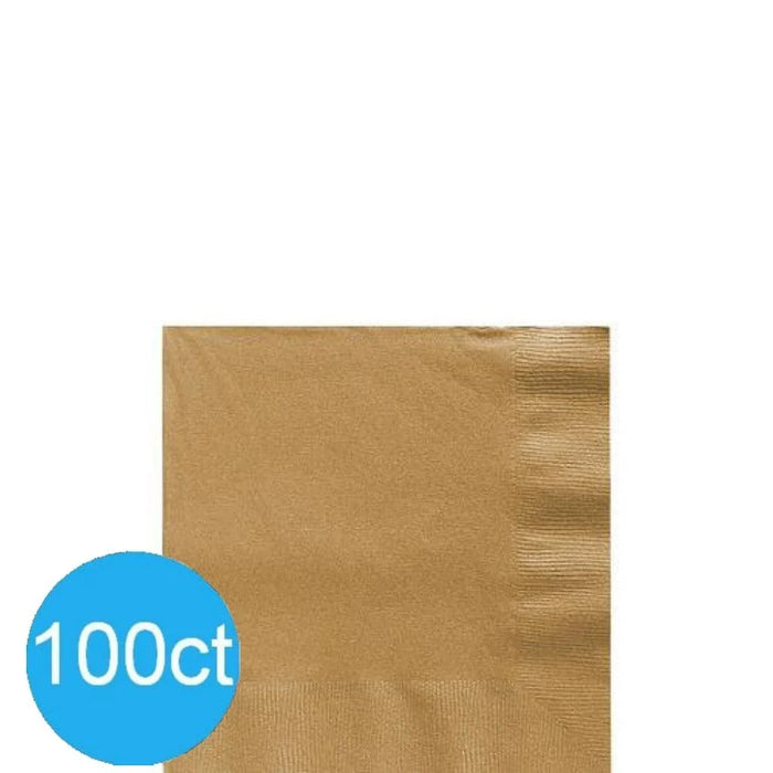 Gold Beverage Napkins | 100ct - Zurchers