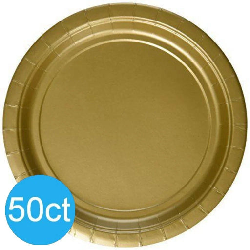 Gold Dinner Paper Plates 10" | 50ct - Zurchers