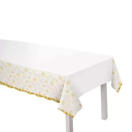Golden Soiree NYE Plastic Tablecover, 54in x 102in - Zurchers