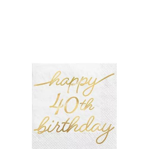 Golden Age 40th Birthday Beverage Napkin 16pk | 1ct - Zurchers