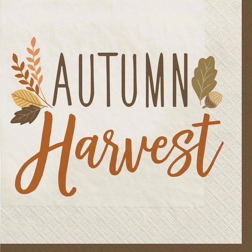 Golden Autumn Beverage Napkins | 16 ct - Zurchers