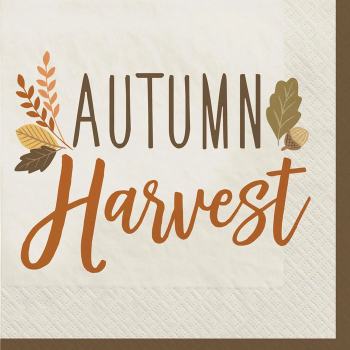 Golden Autumn Beverage Napkins | 16 ct - Zurchers