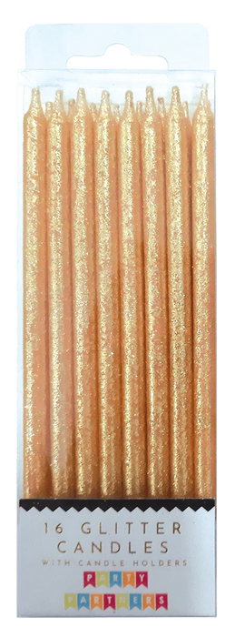Gold Glitter Candle Set | 16ct - Zurchers