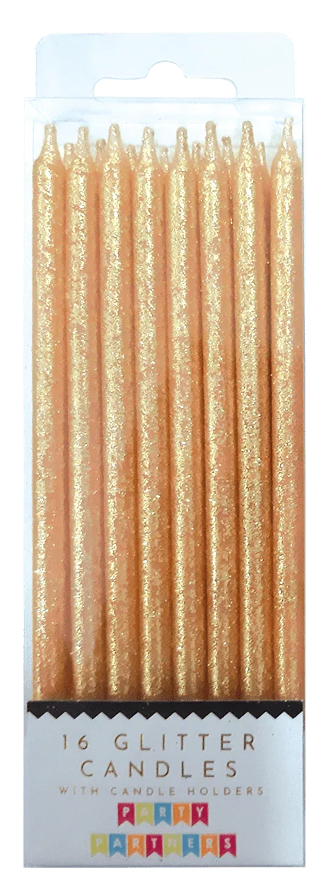 Gold Glitter Candle Set | 16ct - Zurchers