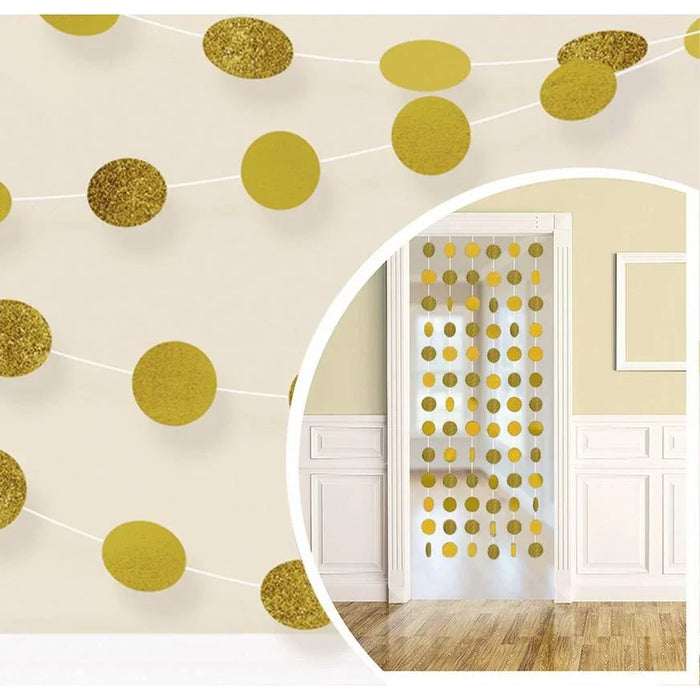 Gold Glitter String Decorations 7' | 6 ct - Zurchers