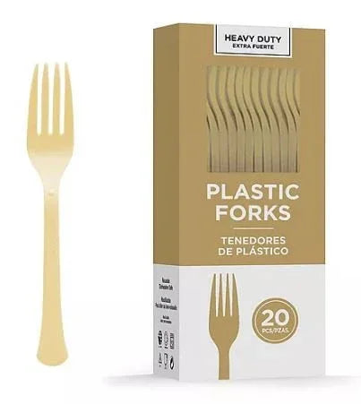 Gold Heavy Duty Plastic Forks | 20ct - Zurchers