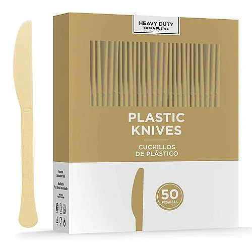 Gold Heavy Duty Plastic Knives | 50ct - Zurchers