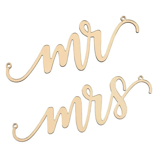Gold Laser Cut Mr and Mrs Chair Signs | 1 pr - Zurchers