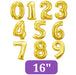 Air Filled Gold Number Balloons 16" | 1 ct - Zurchers
